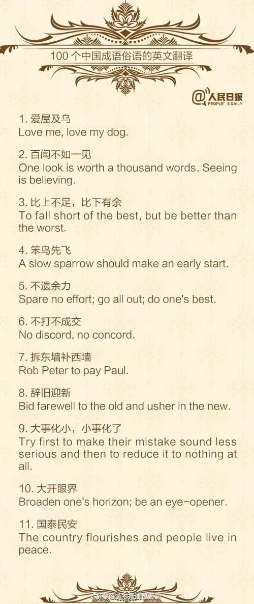 Chinese Proverbs With English Translation