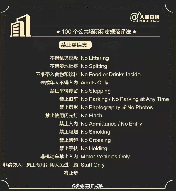 English Translation of Public Signs in China 2